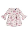 Girls Full Sleeve  Frock - Pink Petal