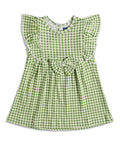 Girls Ruffle Frock - Mint Plaid
