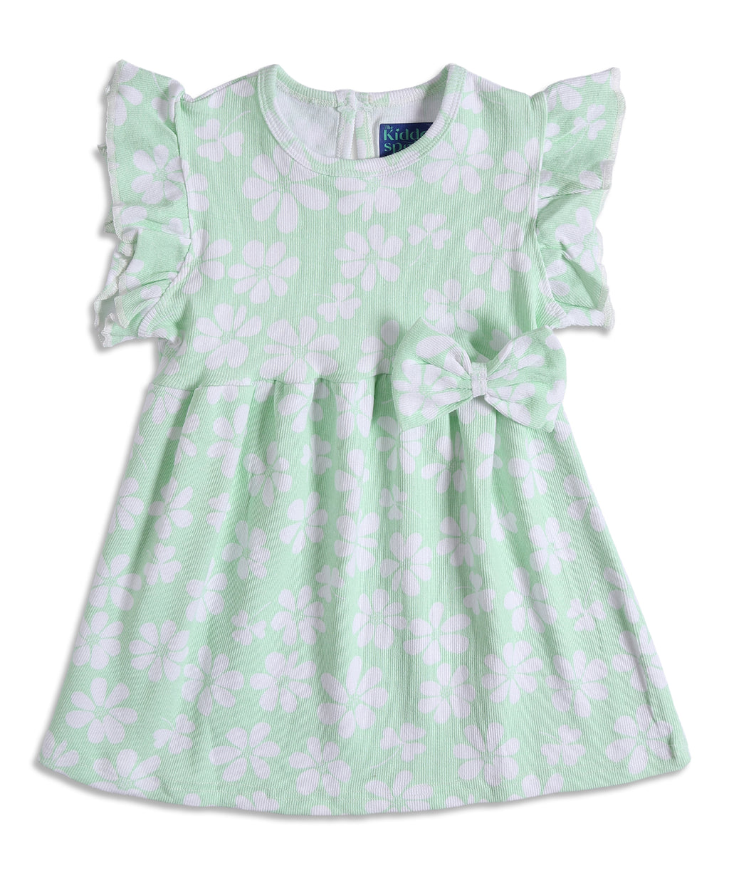 Girls Cotton Frock - Twinkle Mint