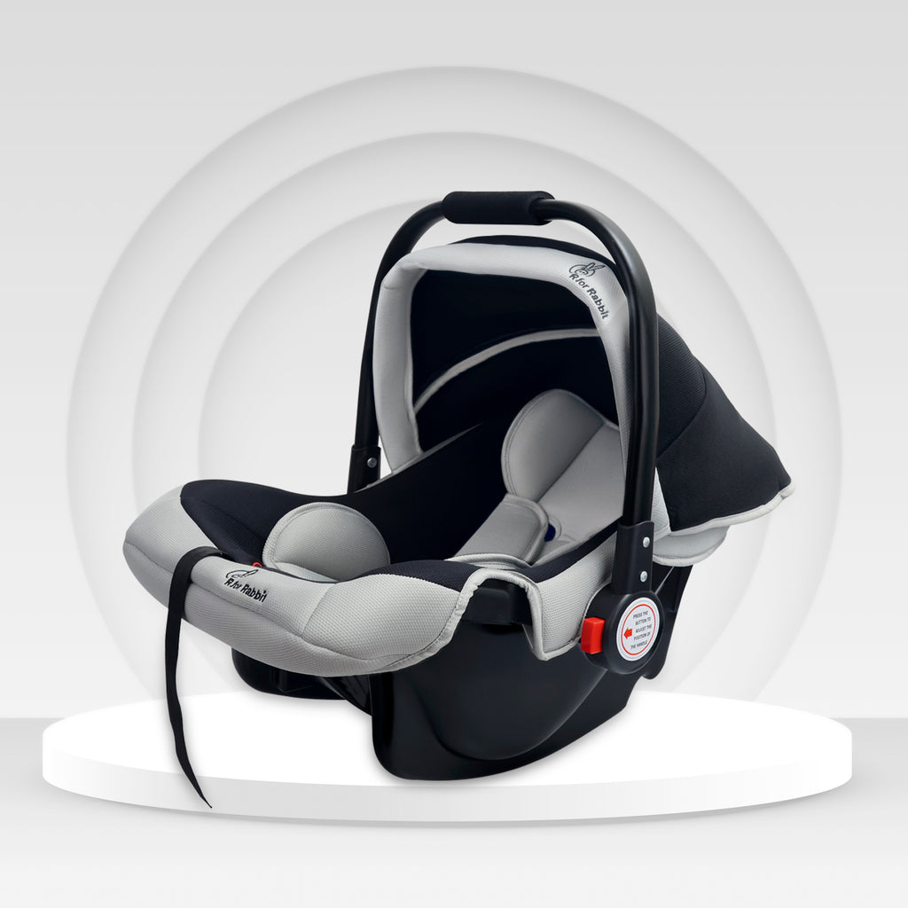 R for Rabbit Baby Gear Cozy Carry Cot-Black Grey