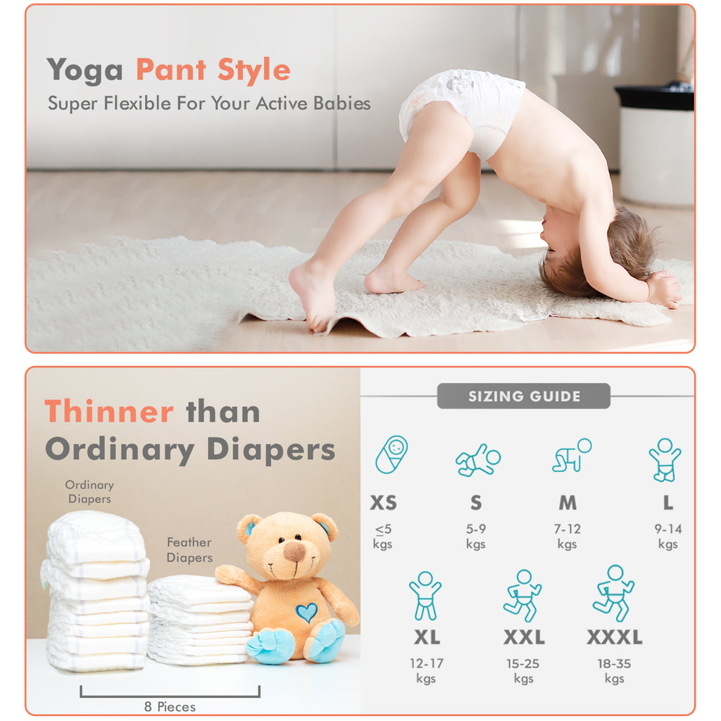 R for Rabbit Feather Diaper Pants Size M|Medium for baby of 7-12 kgs (Pack of 26)