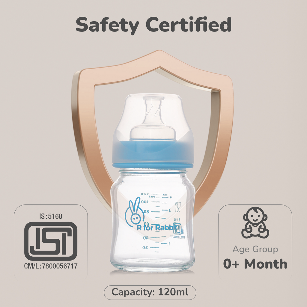 R for Rabbit First Feed Glass Bottle -120ml