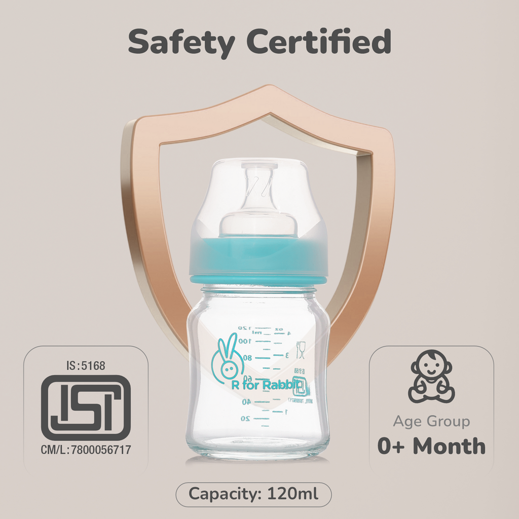 R for Rabbit First Feed Glass Bottle -120ml