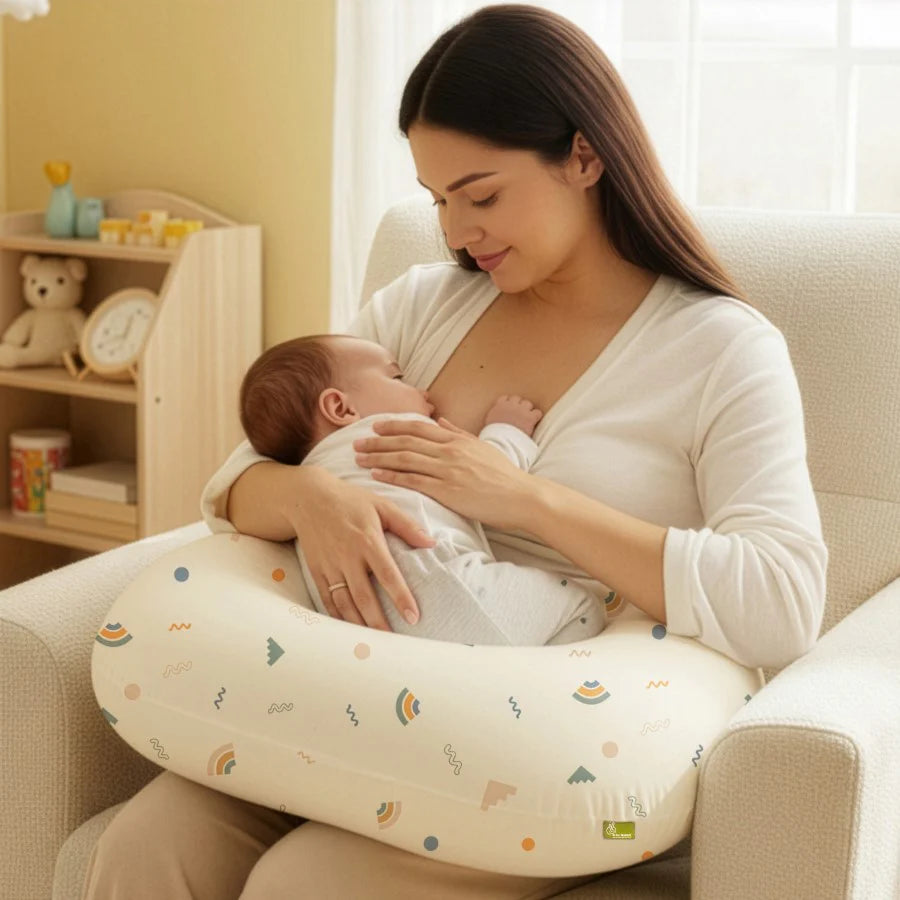 R for Rabbit - Snuggy Comfy - Feeding Pillow - Abstract Beige